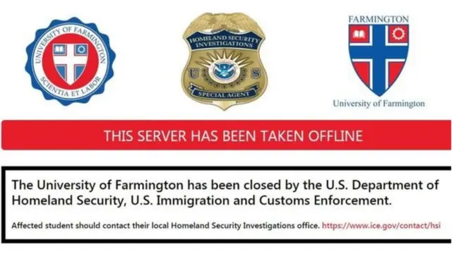 युनिव्हर्सिटी ऑफ फार्मिंगटनची वेबसाइट बंद करण्यात आली आहे.