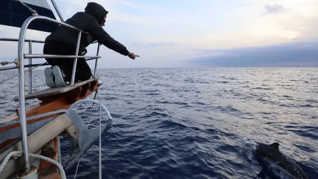 Elena no barco