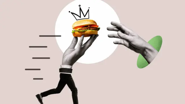 Burger olarak koşan bir görsel