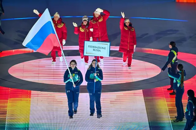 российские спортсмены на открытии паралимпийских игр