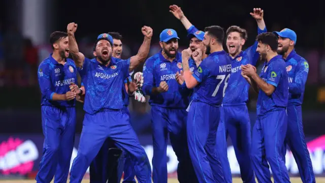 అఫ్గానిస్తాన్ ఆటగాళ్ల సంబరాలు