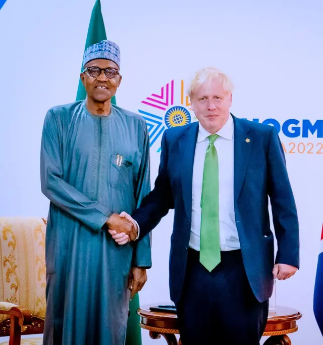 Buhari da Boris Johnson a taron CHOGM