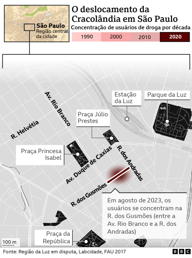 Mapa mostra localização do principal fluxo da Cracolândiasuperbet apostasagostosuperbet apostas2023