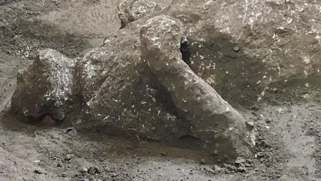 Останки одной из жертв извержения
