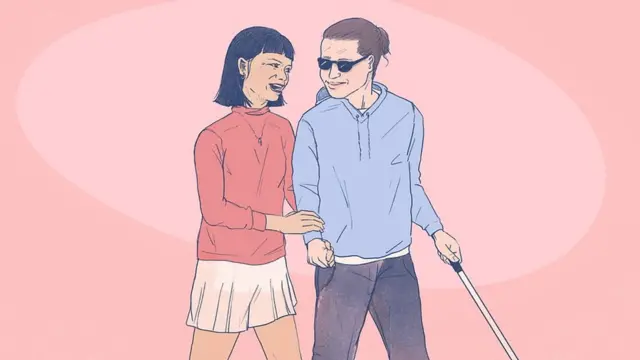 Ilustraçãobônus sem depósito roletaum casal, com um deles usando uma bengala e óculos escuros