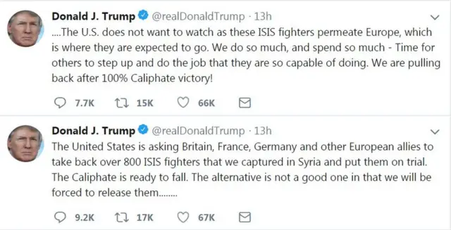 डोनल्ड ट्रंप के ट्वीट