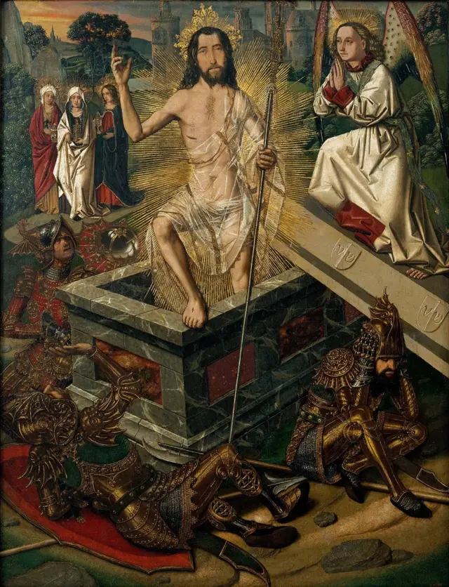 "La resurrección", pintada circa 1475, por el artista español Bartolomé Bermejo (ca 1440-ca 1498).