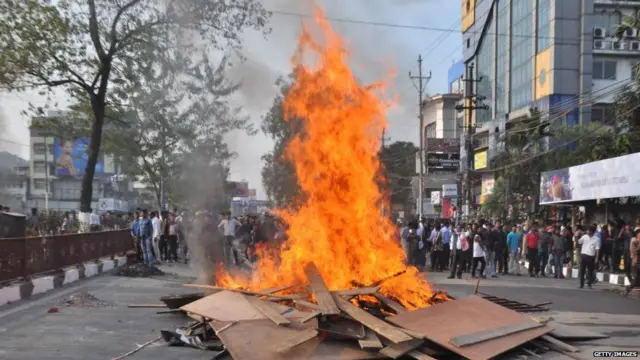 આસામમાં હિંસાની પ્રતીકાત્મક તસવીર