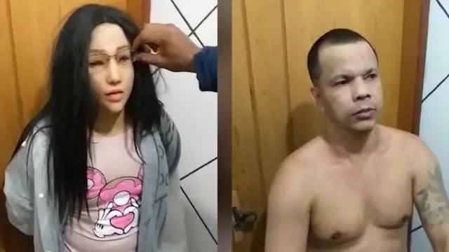 Fotos de antes y después de Clauvino da Silva publicada por las autoridades penitenciarias del estado de Río de Janeiro.