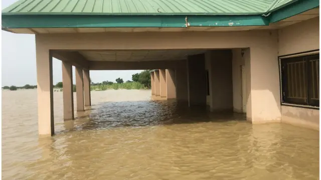Di hospital for di town dey inside water