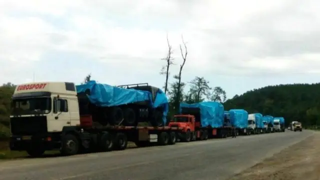 تصاویری از کامیون‌های روسی در ایران در شبکه‌های اجتماعی منتشر شده و گقته شده که این کامیون‌ها حامل تجهیزات نظامی به مقصد ارمنستان است