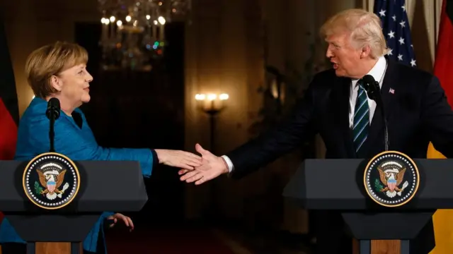 Дональд Трамп и Ангела Меркель