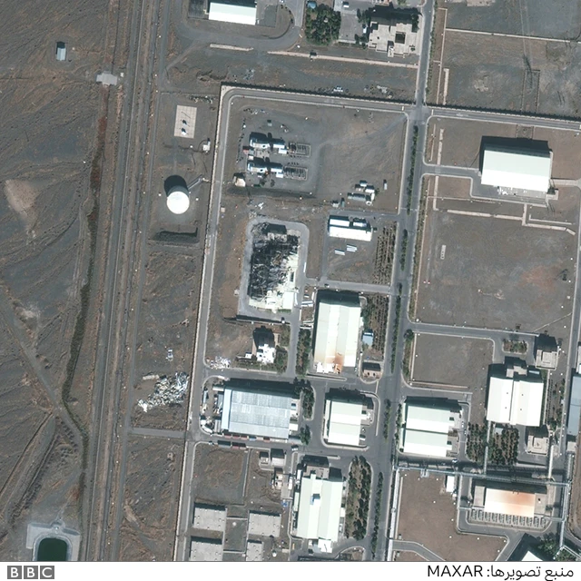 ساختمان آسیب دیده در تاسیسات نطنز در پایان مهر ۱۳۹۹ و حدود سه ماه بعد از حادثه