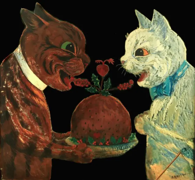 كان الفنان يرسم على المرايا ليزين المسنشفى في أعياد الميلاد