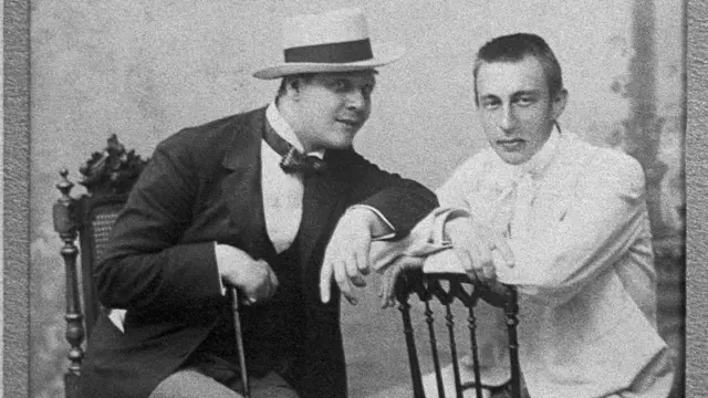 Федор Шаляпин и Сергей Рахманинов в 1903 году во время Дягилевских сезонов