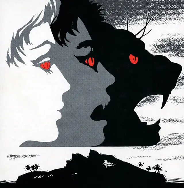 Detalle del afiche de la película "La isla del doctor Moreau" de American International Pictures