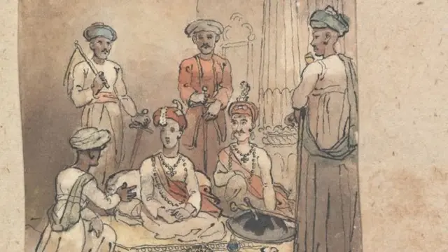 रॉबर्ट मॅबन यांनी काढलेले पेशव्यांचे चित्र