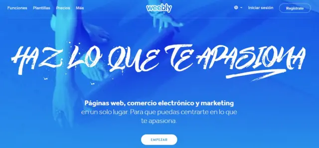 Print de pantalla de Weebly