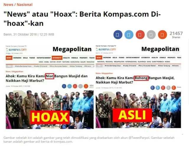 kompas, ahok, hoax