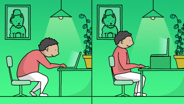 Иллюстрация - человек сидит за столом