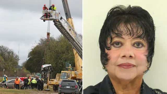 Машину вытаскивали из ямы с помощью крана