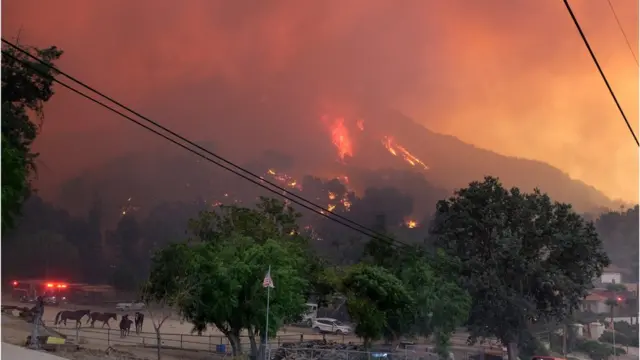 пожар близ ранчо Paramount