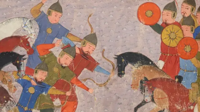 جمال الدین خوارزمی اور منگولوں کے درمیان جنگ کا منظر