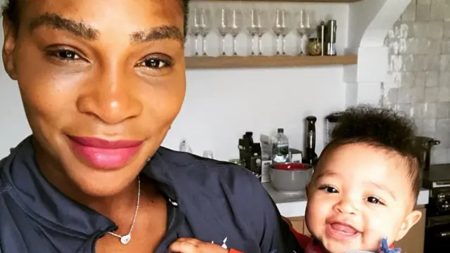 Serena Williams àti ọmọ rẹ̀ Olympia