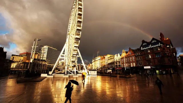 радуга над колесом обозрения в Ноттингэме