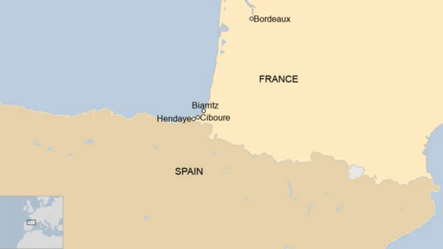 Ikarita igaragaza aho byabereye mu Bufaransa