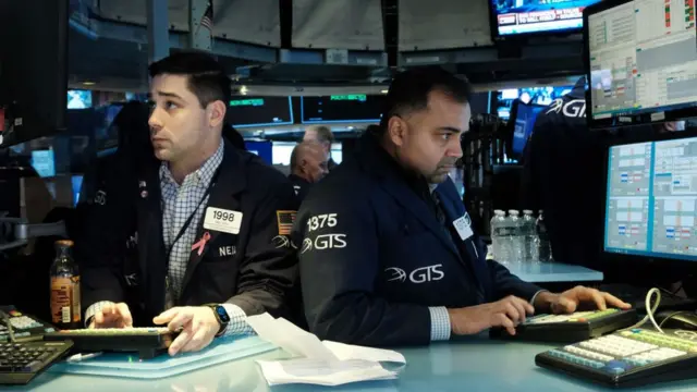 Operadores de bolsa en Nueva York