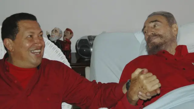 Hugo Chávez y Fidel Castro.