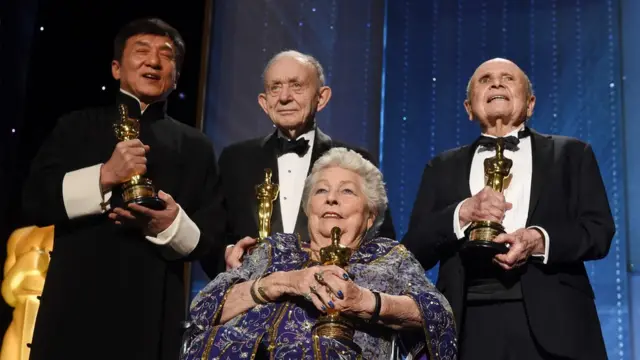 Anne V Coates, Jackie Chan, Frederick Wiseman and Lynn Stalmaster