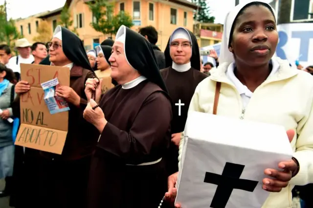 Activistas contra el aborto.