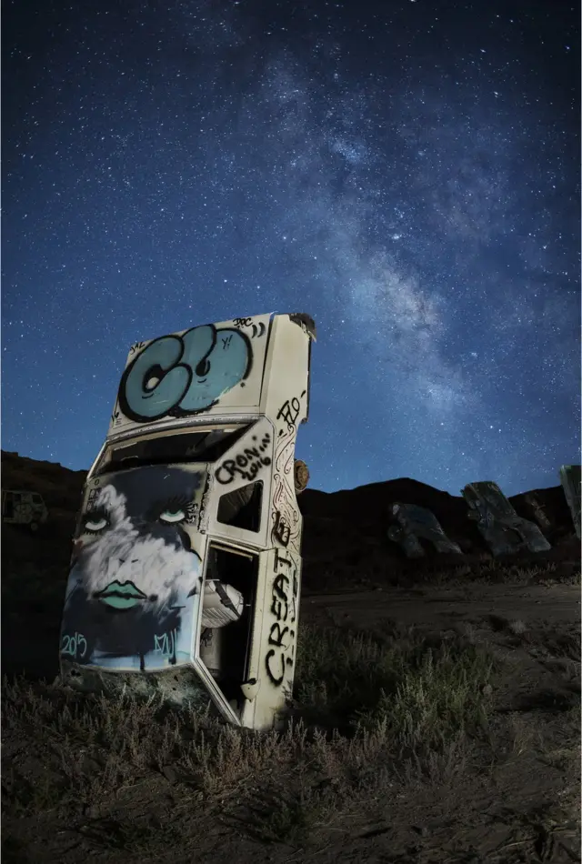 Car art in the desert