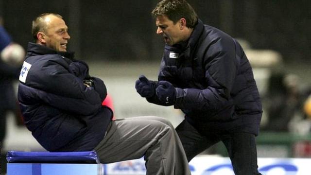 Гётц (на фото справа) был главным тренером "Герты" с 2004 по 2007 гг.