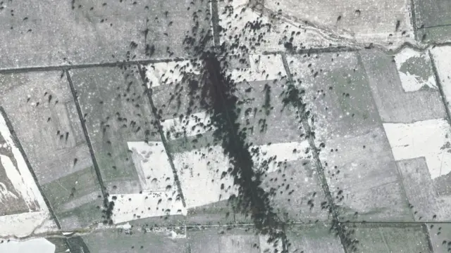 Следы артобстрела в районе Павловки