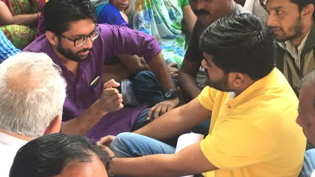 જિગ્નેશ મેવાણી તથા હાર્દિક પટેલ