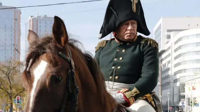 Oleg Sokolov wearing an 1812 Russian military uniform