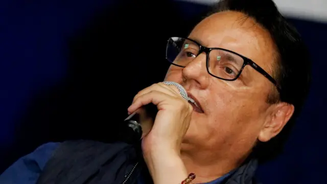 Ecuadorean presidential candidate Fernando Villavicencio speaks during a campaign rally in Quito, Ecuador August 9, 2023.