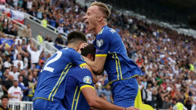Kosovo players celebrate