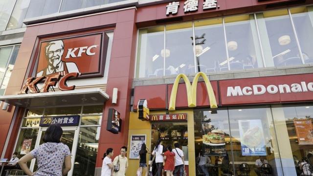 KFC and McDonald's dükkanları, Shenzhen, Guangdong eyaleti, Çin