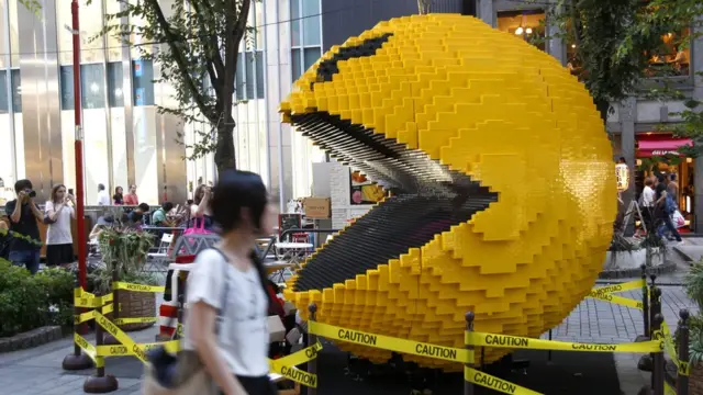 Escultura del "comecocos" de Pac-Man