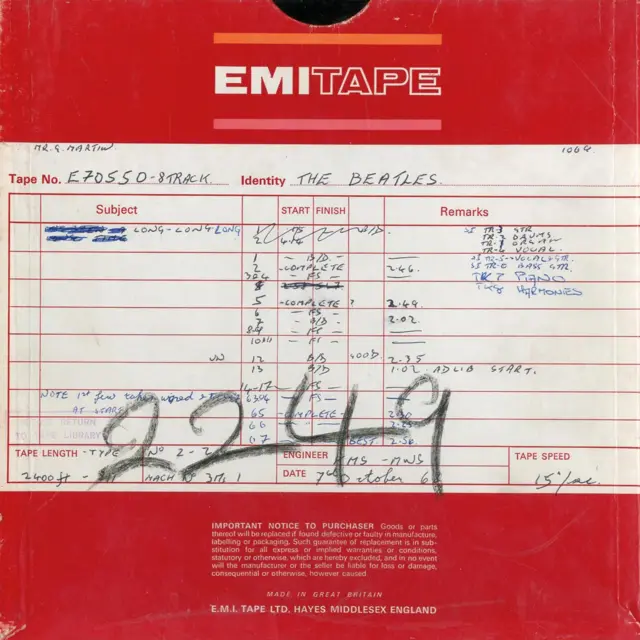 The original tapes of The White Album