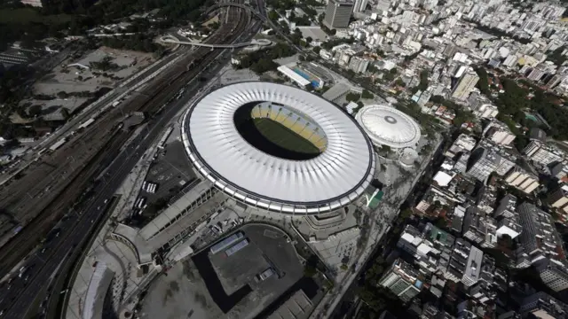 Estádio do Maracanã, no Rio, visto por cima