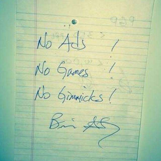 Mensagem escrita à mão pelo cofundador do WhastApp sobre políticas da empresa