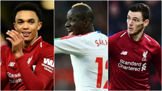 Trent Alexander-Arnold (Liverpool), Mamadou Sakho (Crystal Palace), Andrew Robertson (Liverpool)