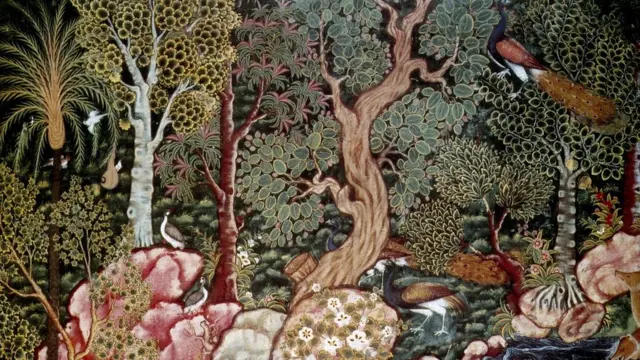 من مخطوطة "مغامرات الأمير حمزة" (تفصيل - القرن الرابع عشر - المتحف البريطاني)