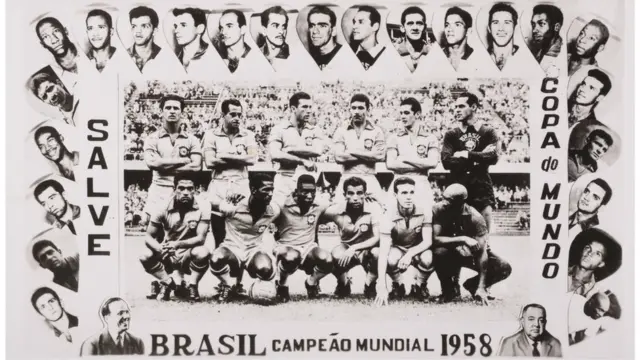 Pôster do Brasil vencedor na Coparoleta de números online1958