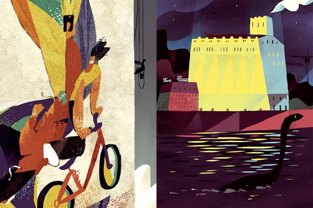 Радянські мозаїки, проспект Перемоги (Л) і млин Бродського, Поштова площа (П)